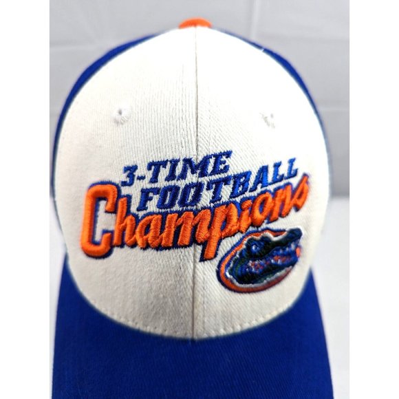 Florida Gators Hat Cap 3 Time Champions Blue White Embroidered Captivating‎ Head - Picture 3 of 11